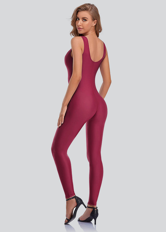 Womens Spandex Nylon Scoop Neck Tank Unitard