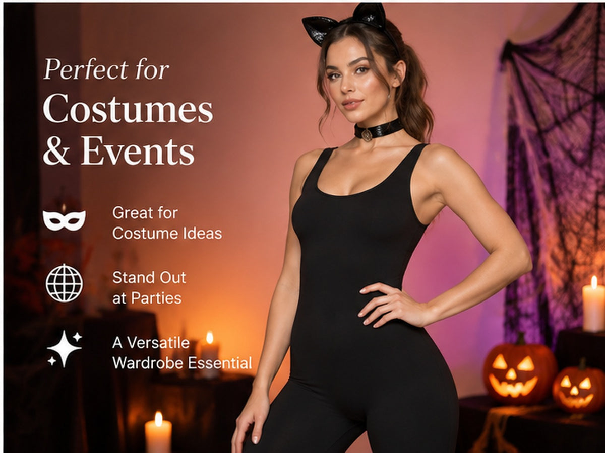Womens Spandex Nylon Scoop Neck Tank Unitard - Party Statement