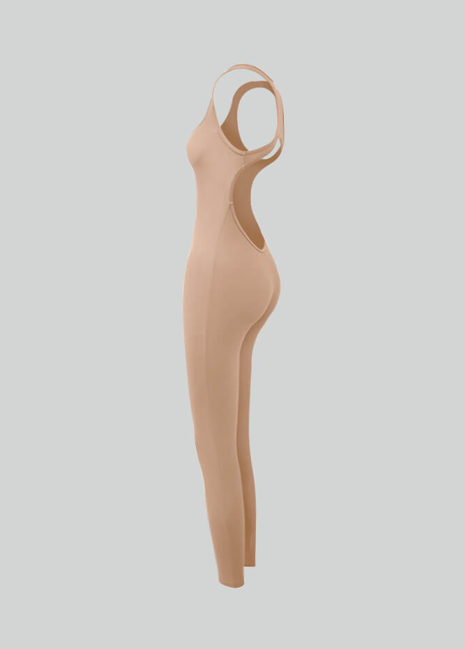 Womens Spandex Sleeveless Hollow Back Unitard