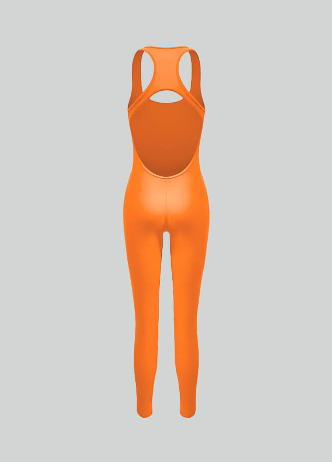 Womens Spandex Sleeveless Hollow Back Unitard