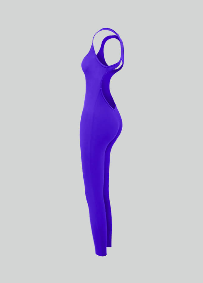 Womens Spandex Sleeveless Hollow Back Unitard