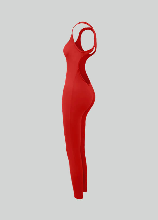 Womens Spandex Sleeveless Hollow Back Unitard
