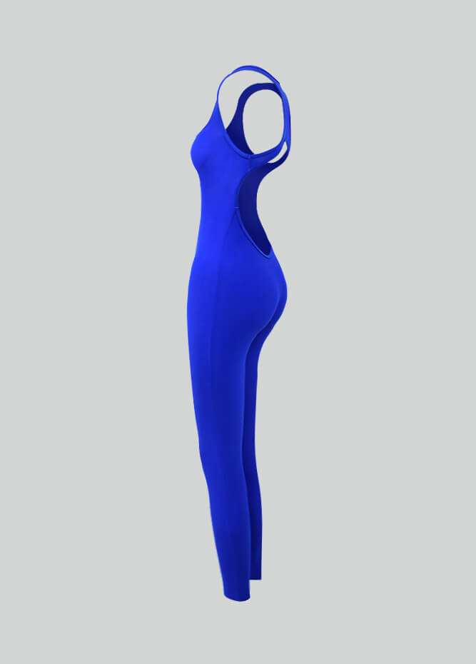 Womens Spandex Sleeveless Hollow Back Unitard