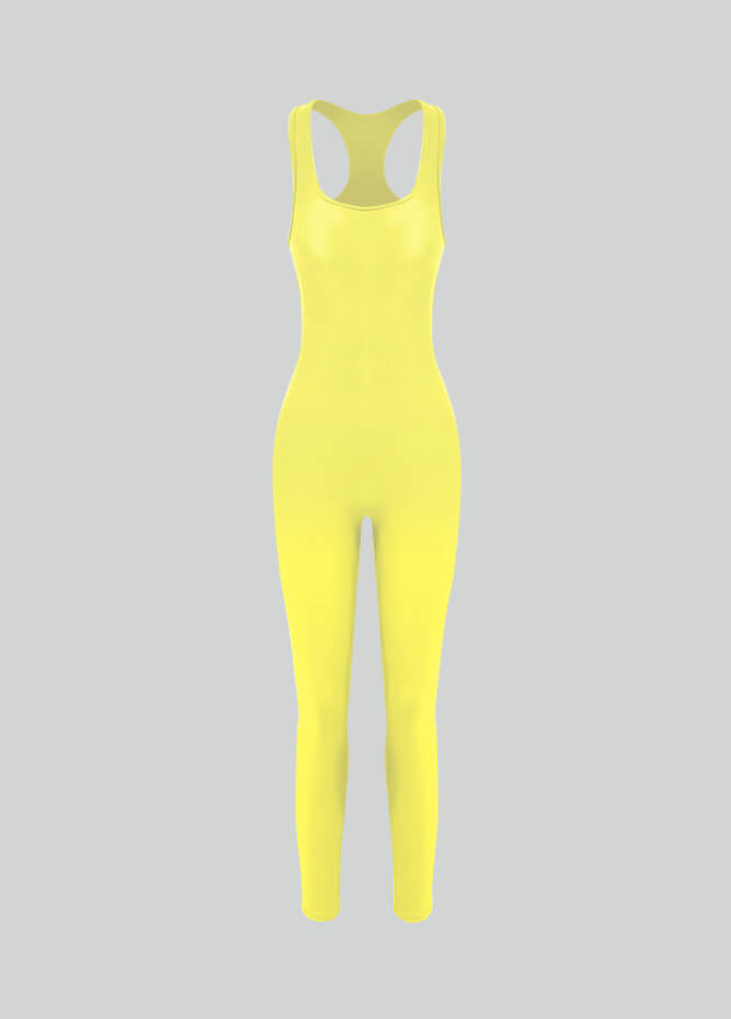 Womens Spandex Sleeveless Hollow Back Unitard