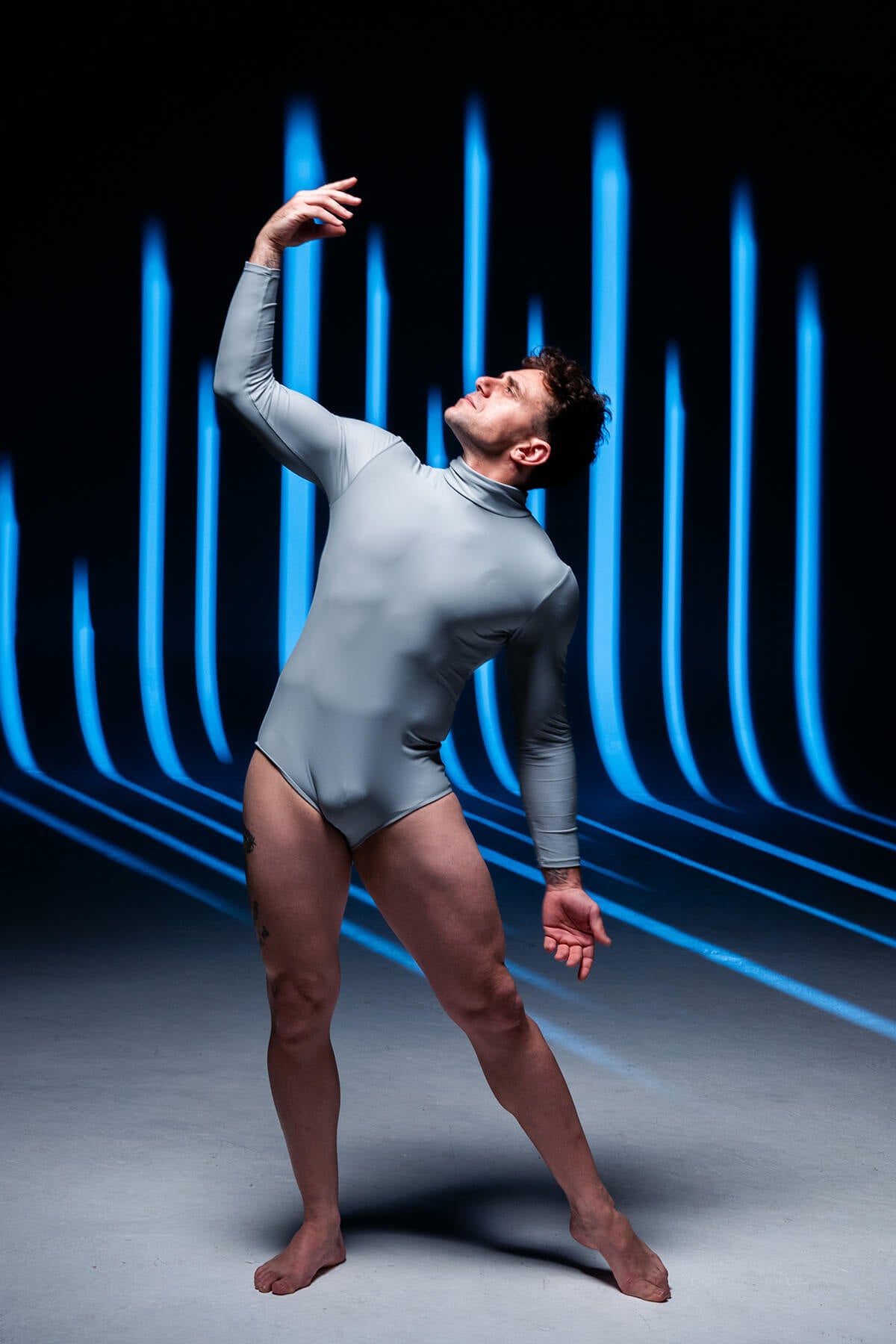 Mens Mock Neck Dancewear - Gray