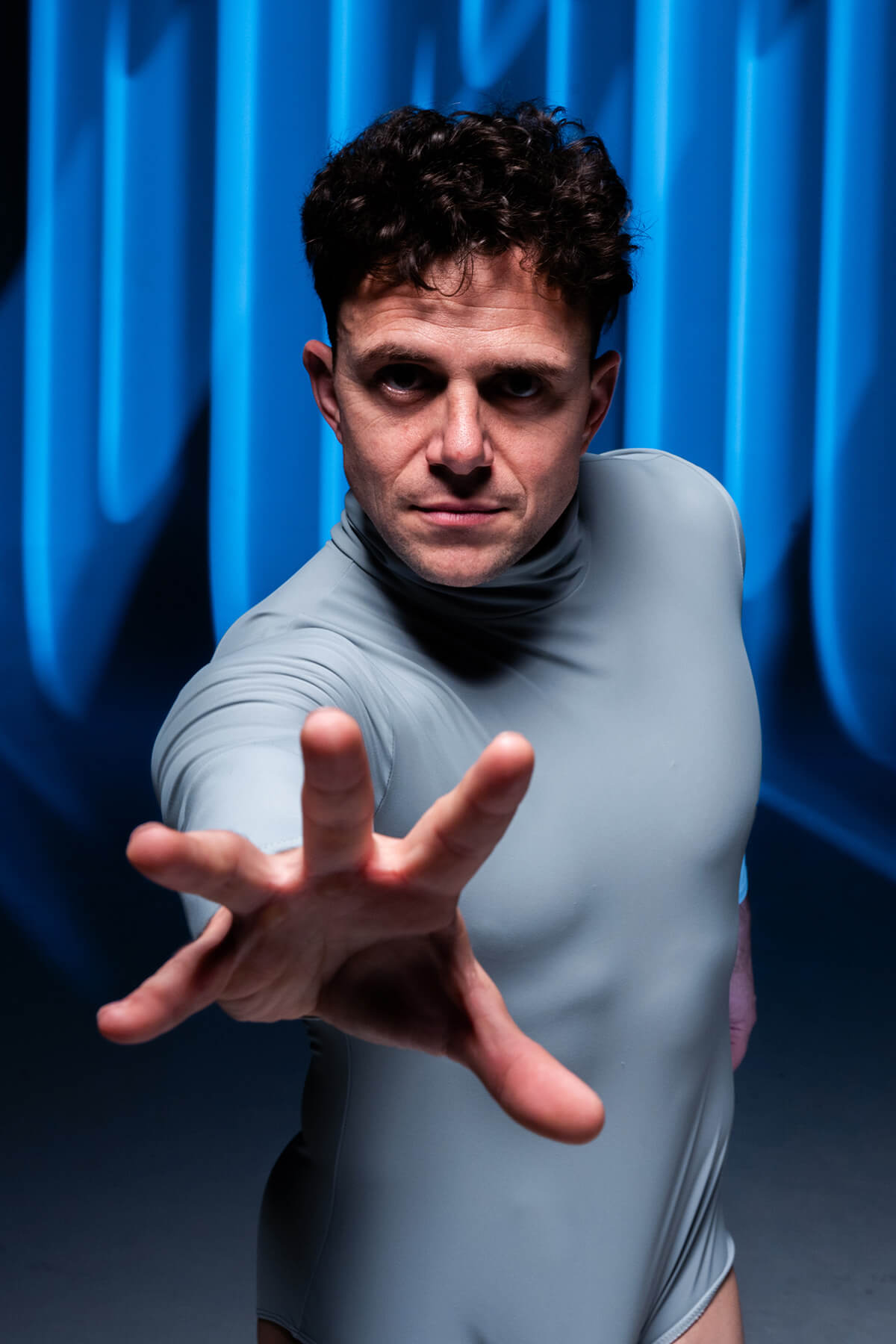 Mens Mock Neck Dancewear - Gray