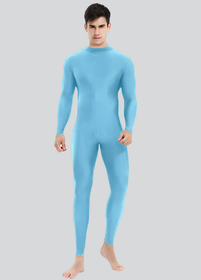 Mens Turtleneck Spandex Long Sleeve Unitard