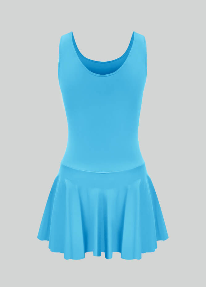 Thong Sleeveless Leotard with Skirt