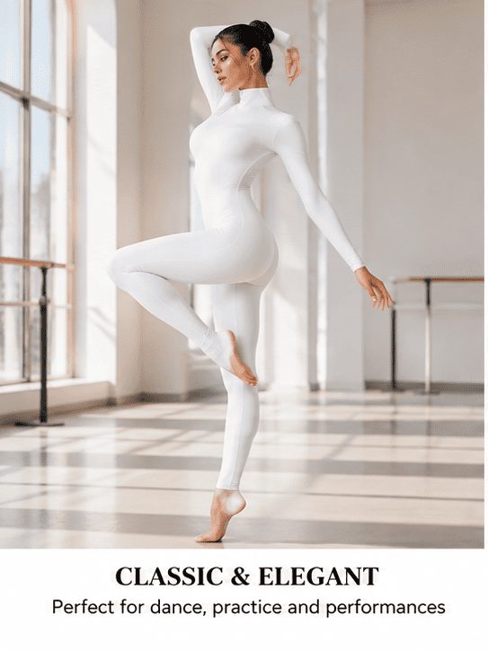Womens Turtleneck Long Sleeve Unitard - Party Statement