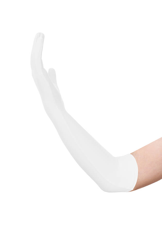 white spandex gloves