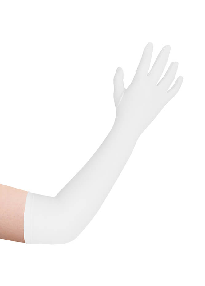 white spandex gloves