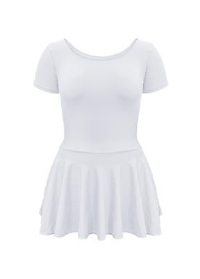 Thong Short Sleeve Skirted Leotard