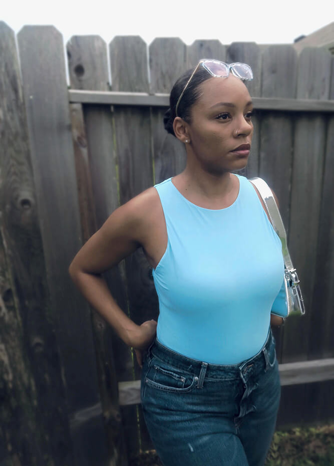 turquoise tank top bodysuit
