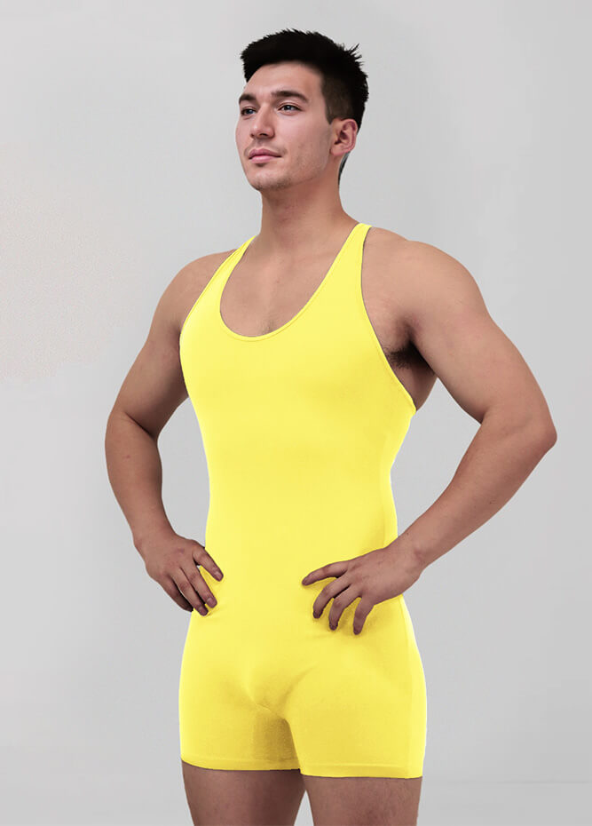Mens Racerback Fitness Short Unitard