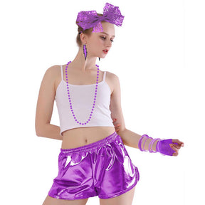 Purple 80s fashion accessories