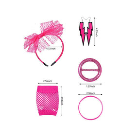 Hot Pink 80s fashion accessories