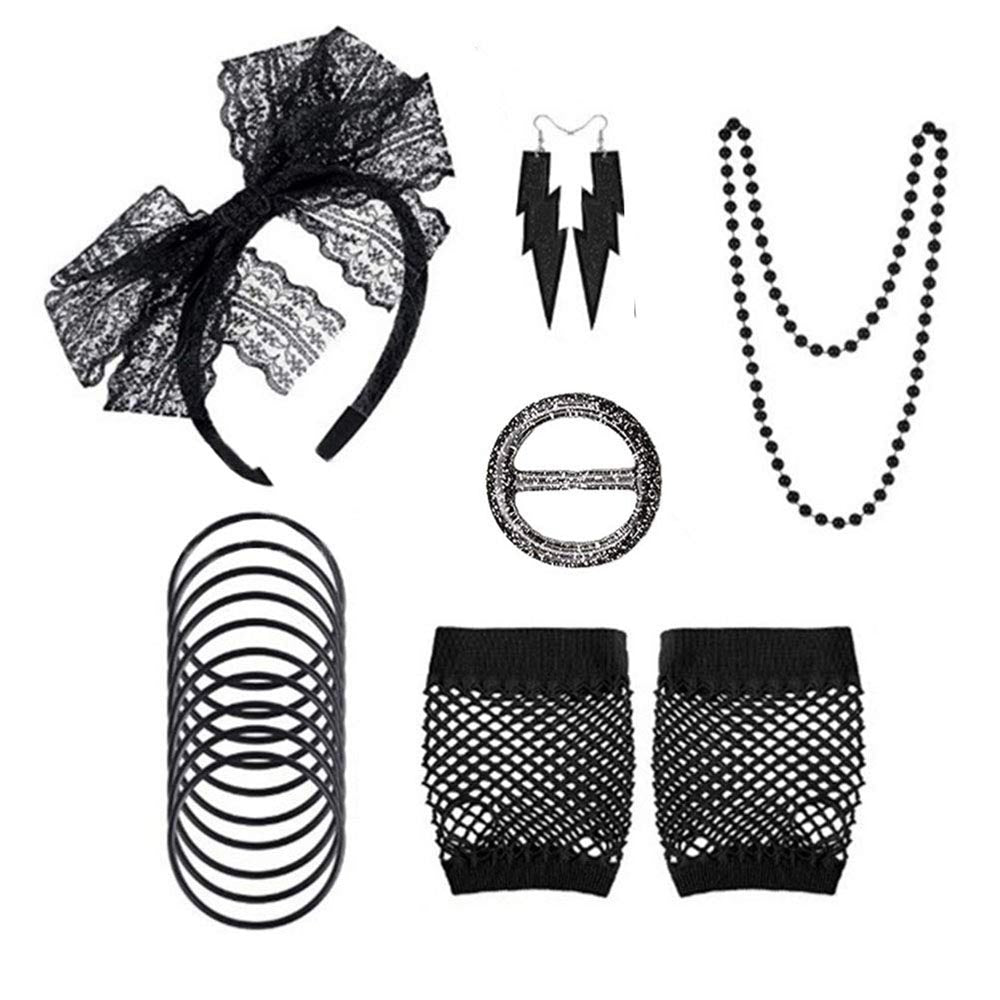 Black 80s fashion accessories