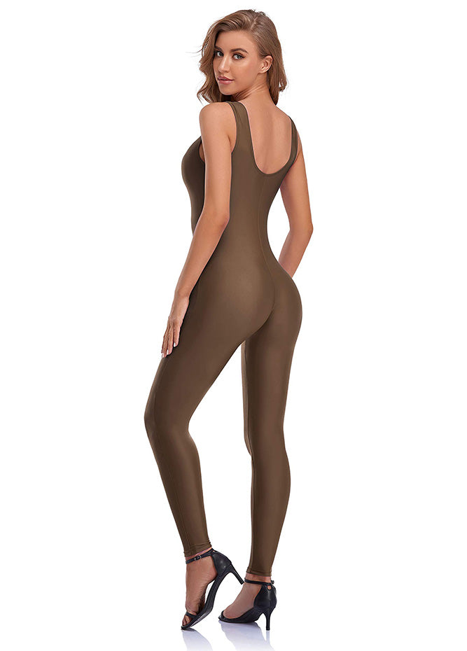 Womens Spandex Nylon Scoop Neck Tank Unitard