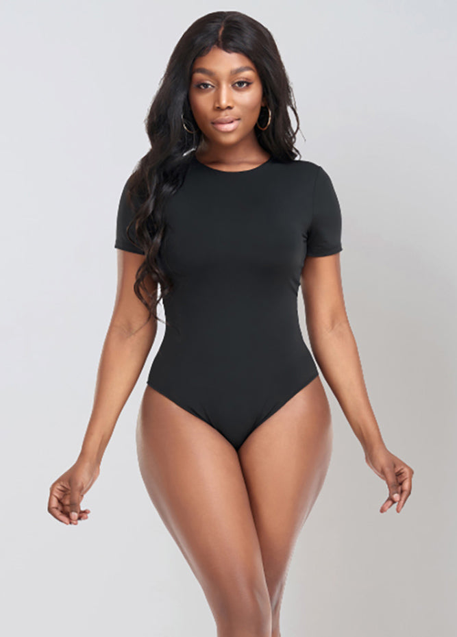 Thong Short Sleeve Scoop Neck Bodysuit