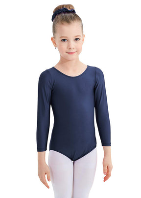 Navy Blue Long Sleeve Leotard
