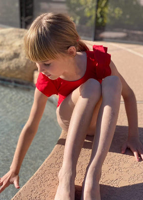 Speerise Girls Ruffle Short Sleeve Leotard