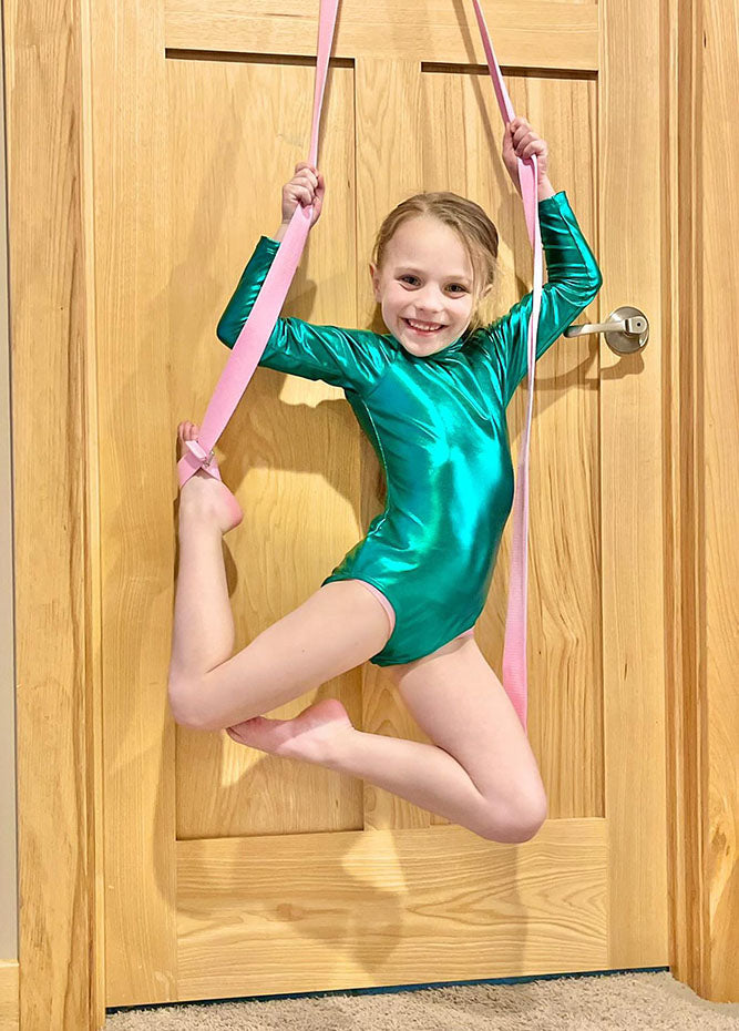 green metallic leotards