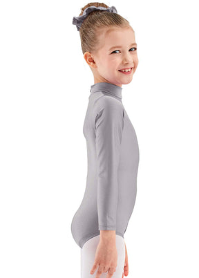 Girls Turtleneck Long Sleeve Black Leotard