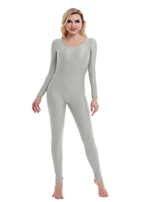 Black Long Sleeve Scoop Neck Unitard