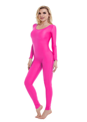 hot pink long sleeve unitard