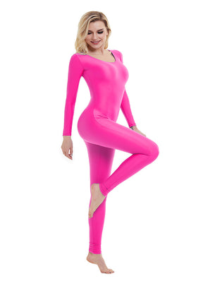 hot pink long sleeve unitard