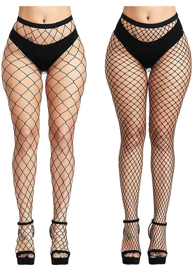 black fishnet tights