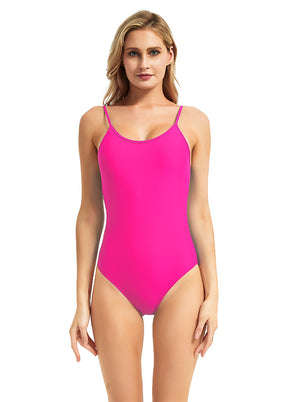 hot pink low back swimsuit