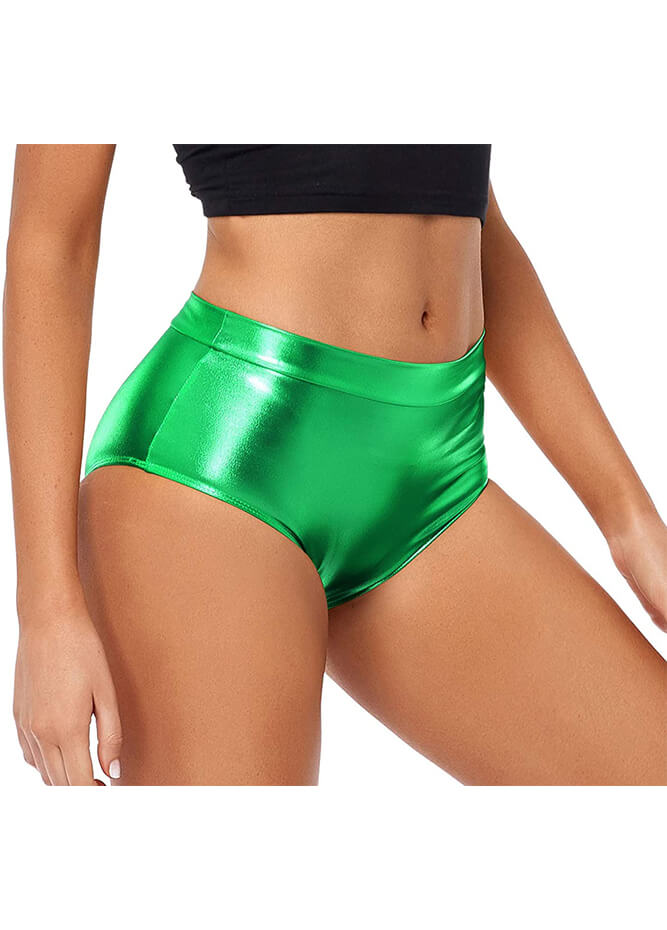 Green high waisted booty shorts