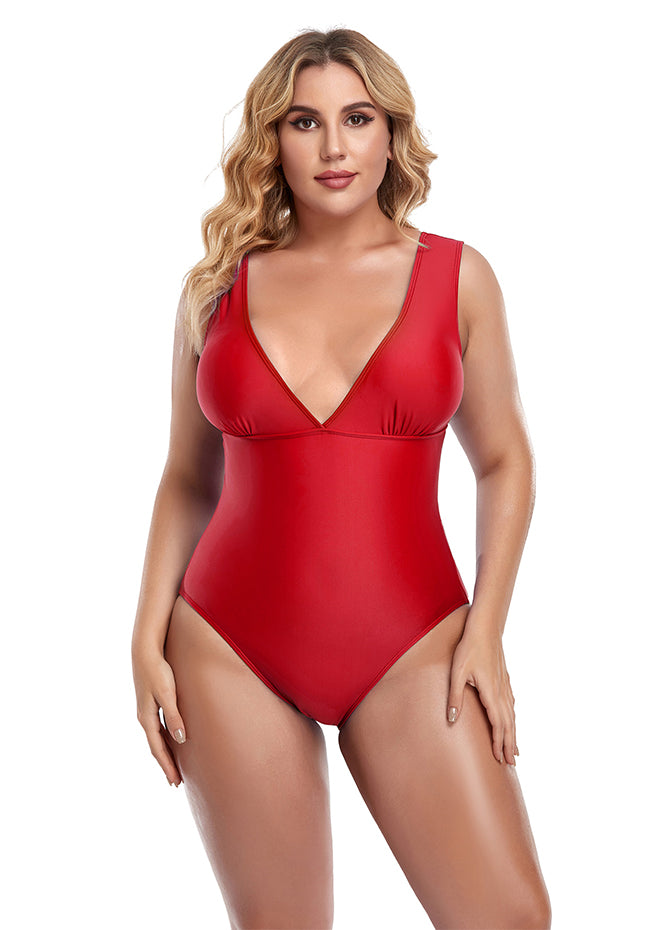 Ladies One Piece Retro Plus Size Swimsuit