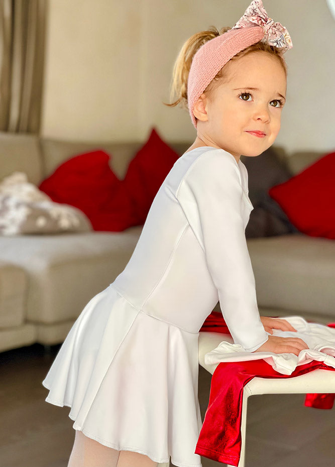 Yellow Leotard with Skirt Long Sleeve Ballet Dance Dress