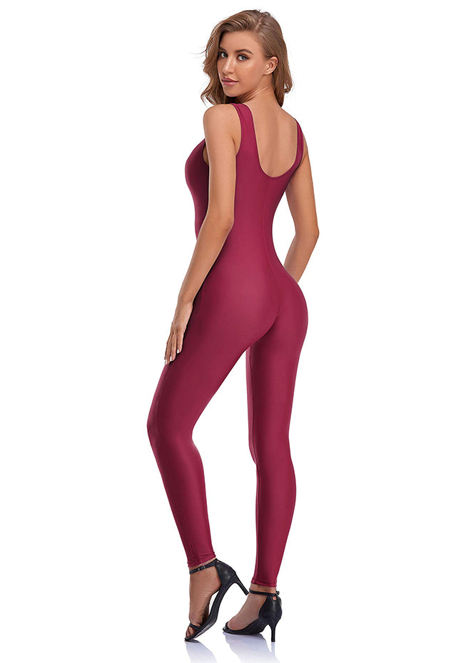 Womens Spandex Nylon Scoop Neck Tank Unitard