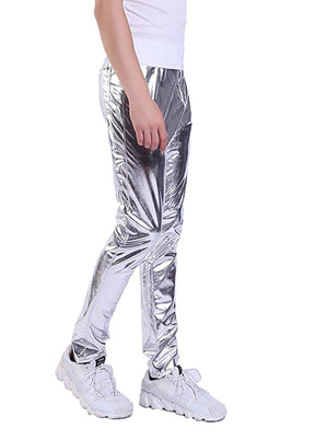 Silver Mens Metallic Pants