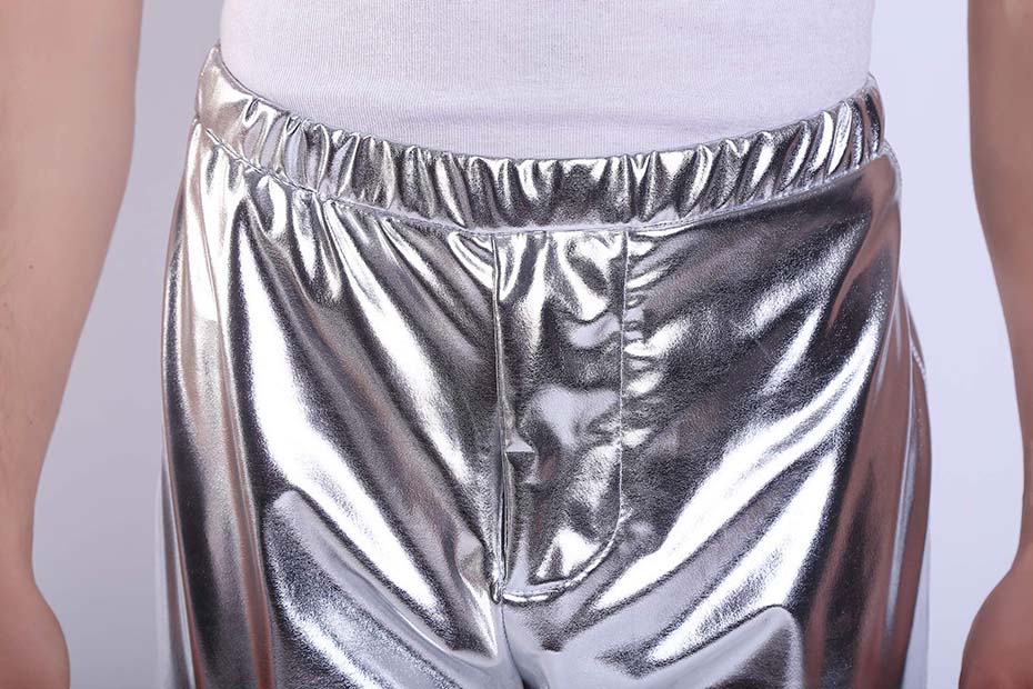 Silver Mens Metallic Pants