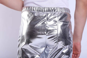 Silver Mens Metallic Pants