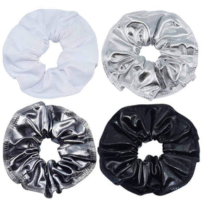 12 Pieces Shiny Metallic Hair Scrunchie Ponytail Holders for Girls