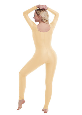nude long sleeve unitard