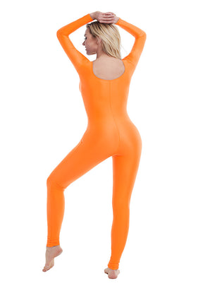 Orange long sleeve unitard