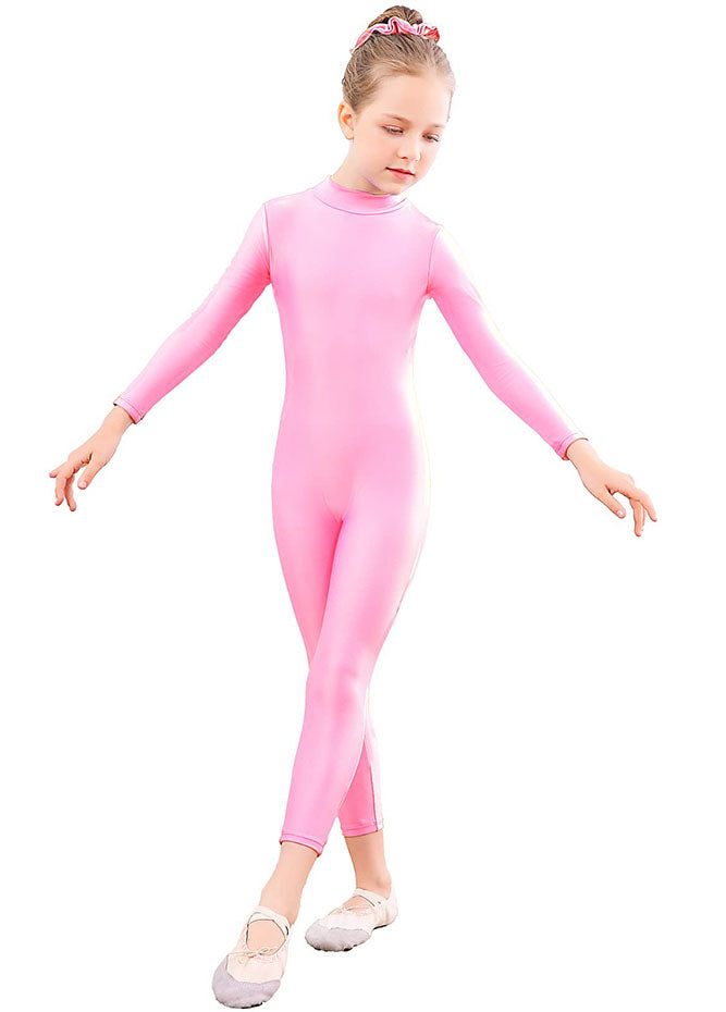 Girls Spandex Long Sleeve Full Body Unitard