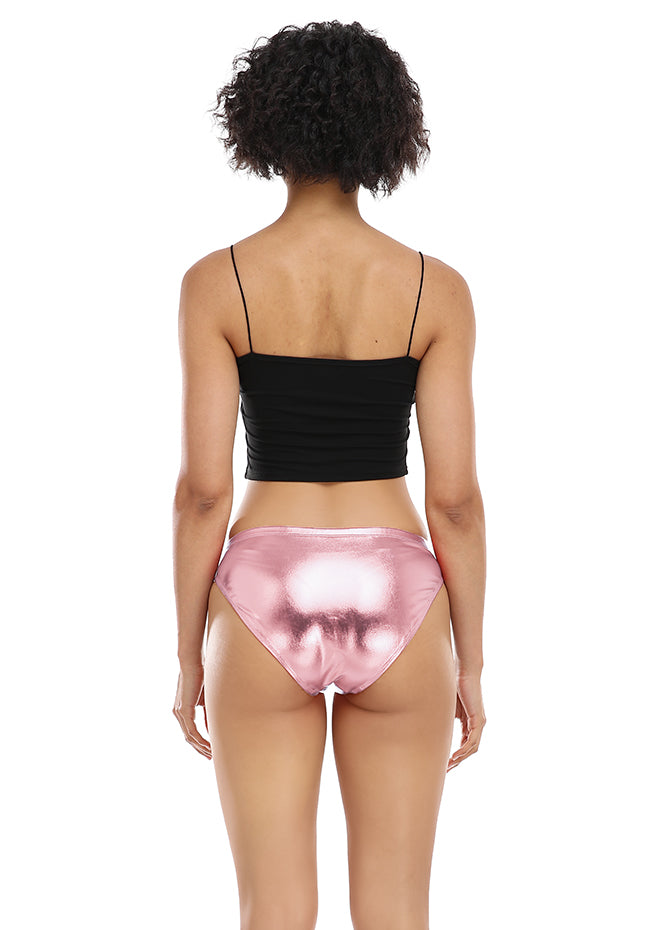 Shiny Metallic Panty Brief High Cut Shorts