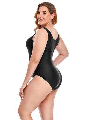 Plus size black leotard
