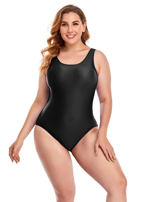 Plus size black leotard