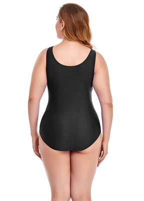 Plus size black leotard
