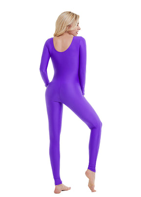 purple long sleeve unitard