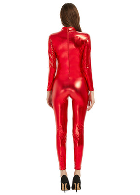 Red Shiny Metallic Unitard