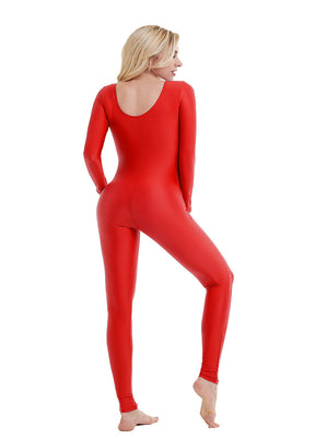red long sleeve unitard